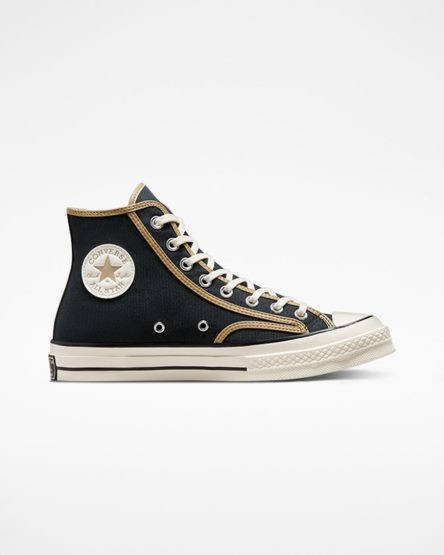 Women's Converse Chuck 70 Heavyweight Canvas High Top Shoes Black / Khaki | AU 918C5I